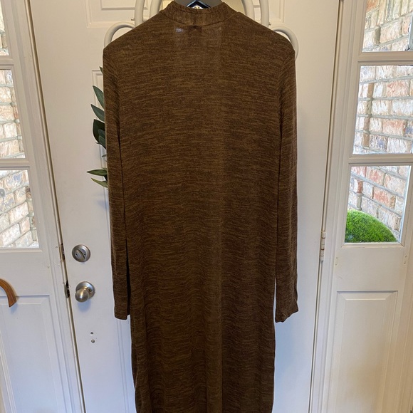 NWT Agnes & Dora Brown Long Length Duster Open Front Cardigan Caftan M - Picture 2 of 8